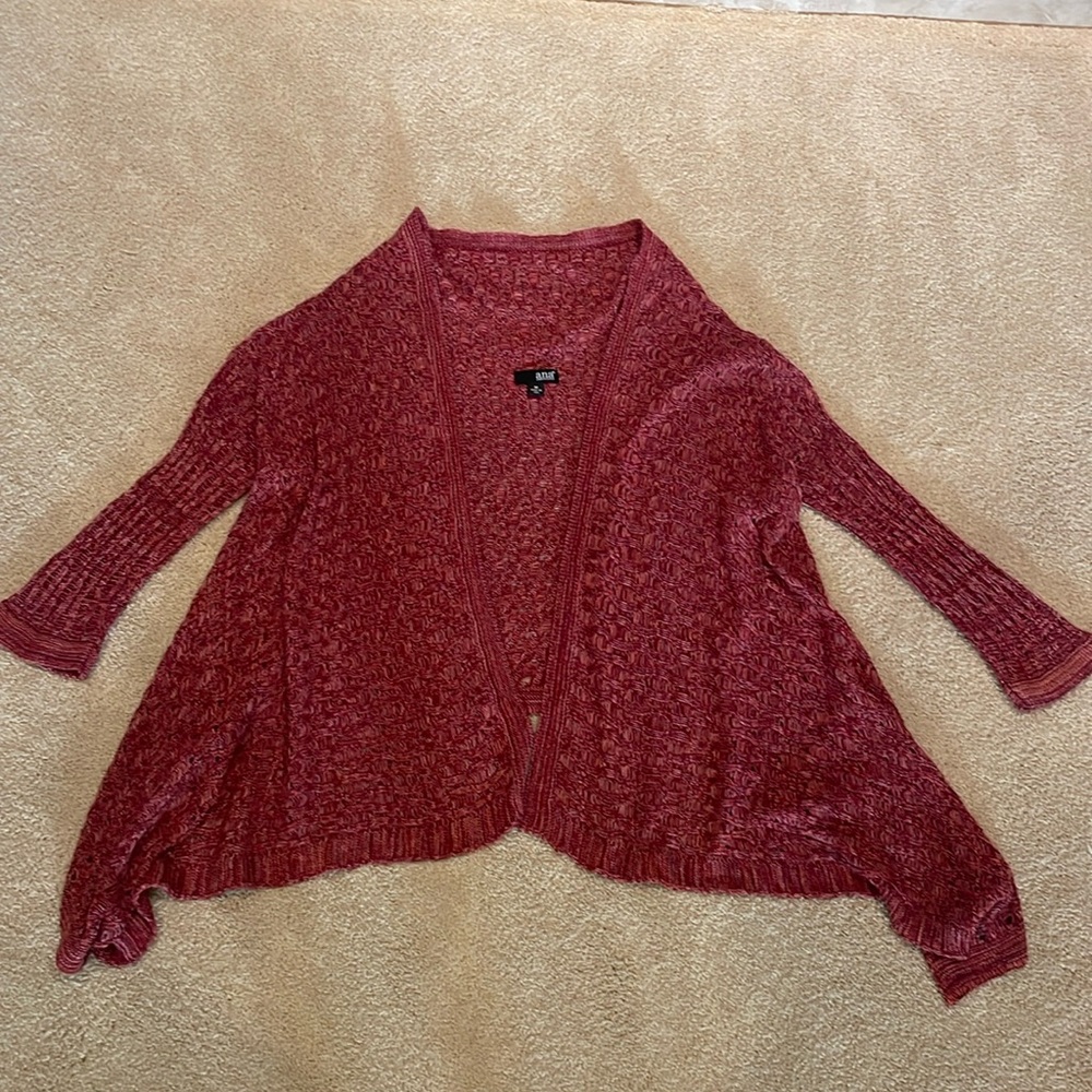 A.n.a. A New Approach maroon sweater cardigan wrap, size M